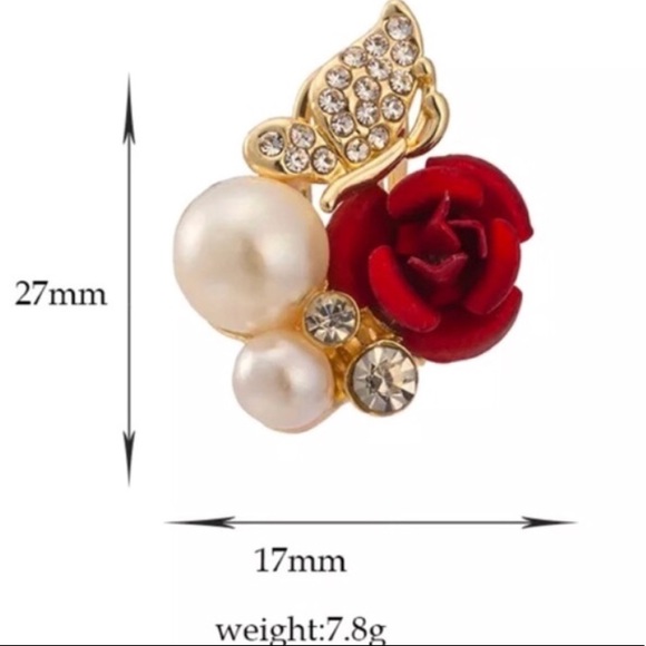 NEVER WORN🌹Rosebud with pearl earrings - Picture 2 of 3